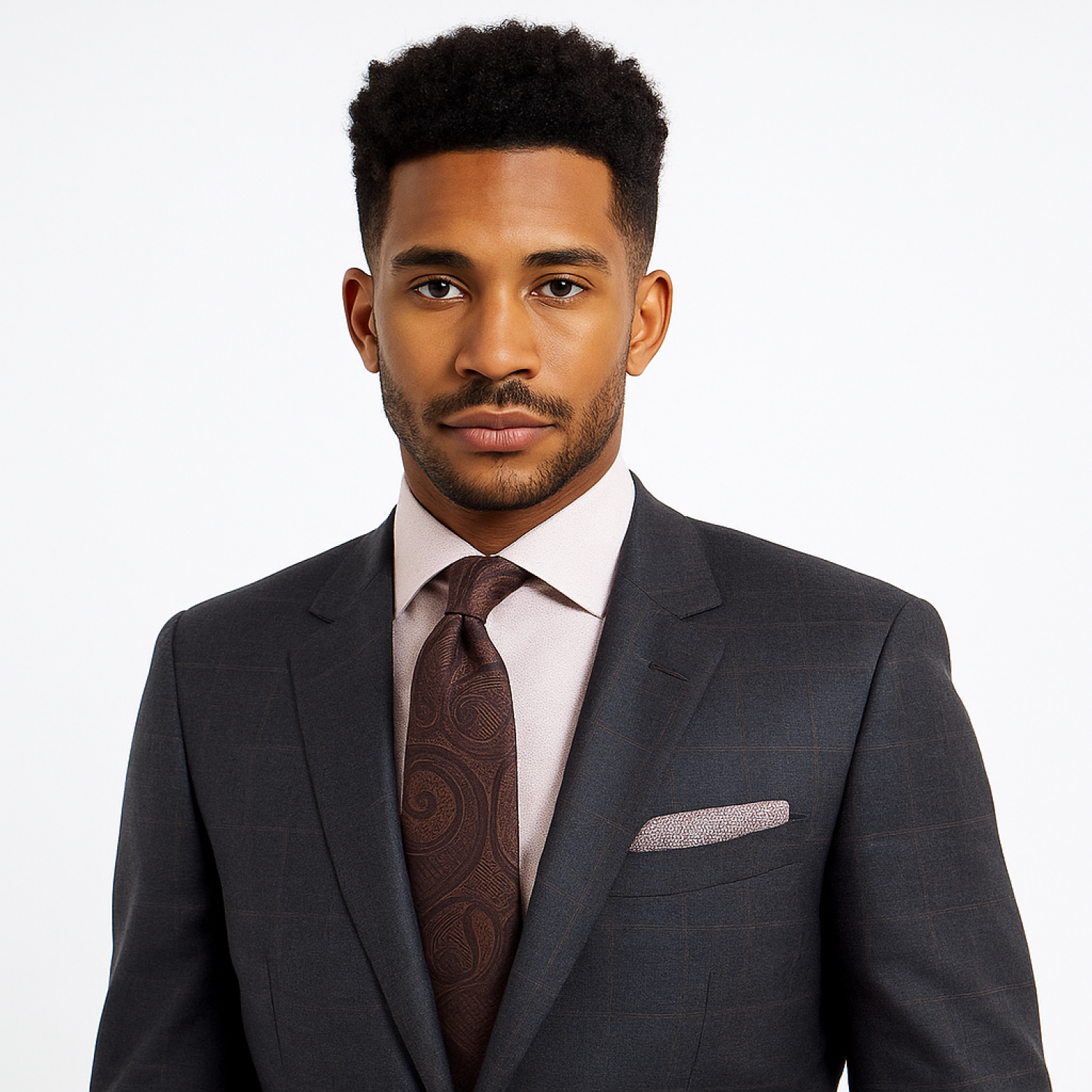 Rich Brown Paisley Textured Necktie