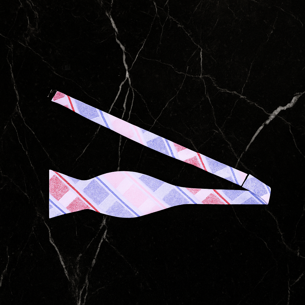 Pink and Red with Purple Stripe Self Tie Bow Tie