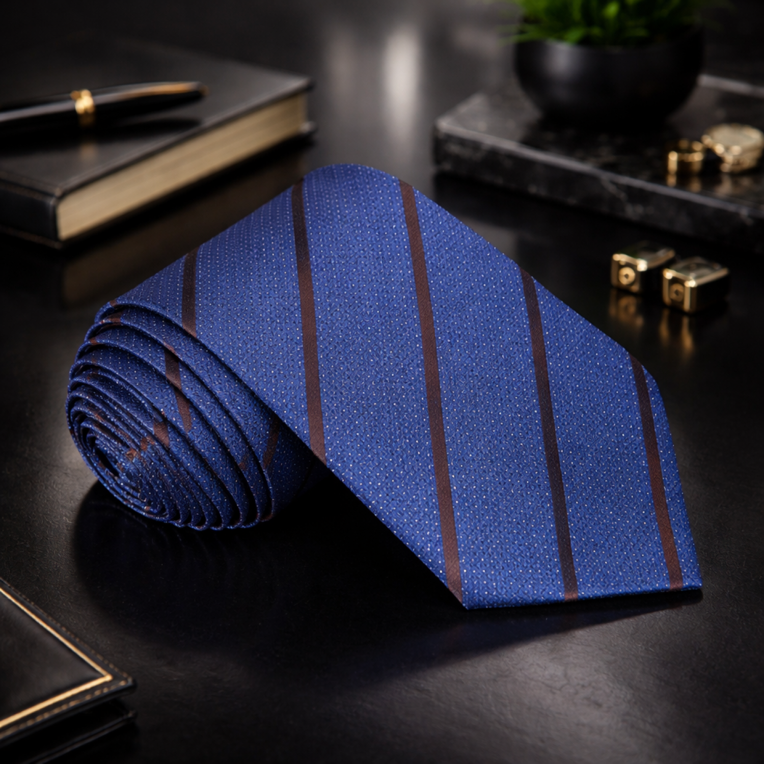 Blue and Brown Stripe tie