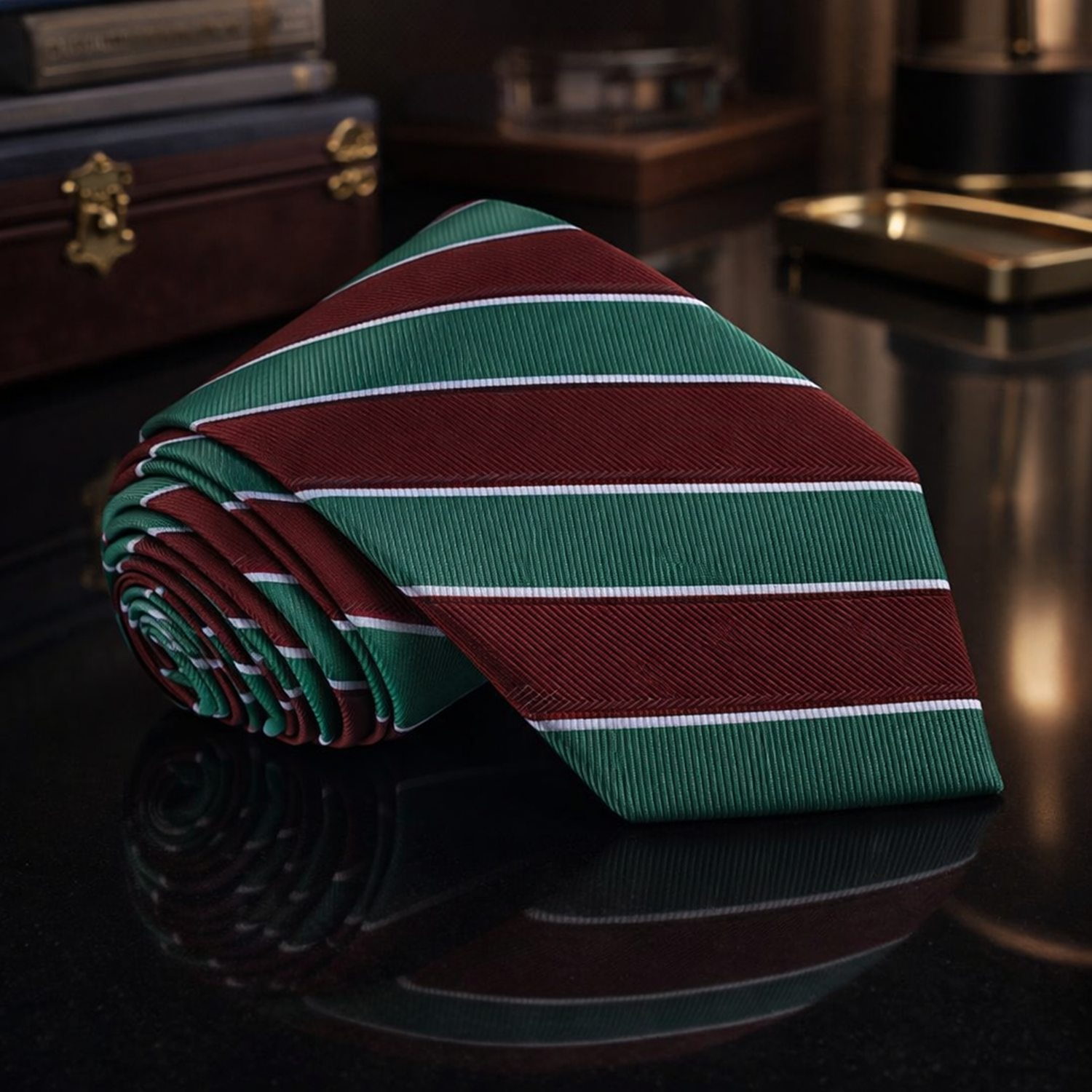 ||Brown, Green Tie
