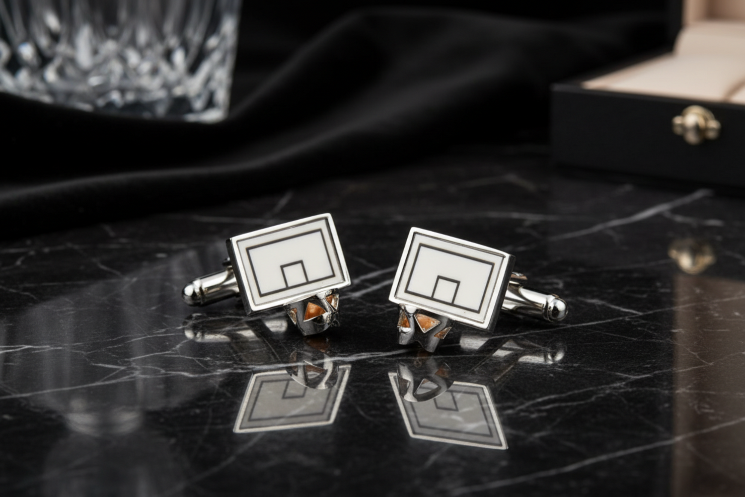 3d Basketball hoop cufflinks