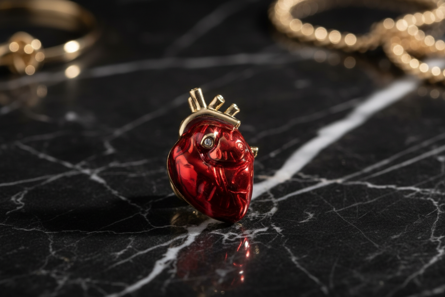 A Red Heart Lapel pin