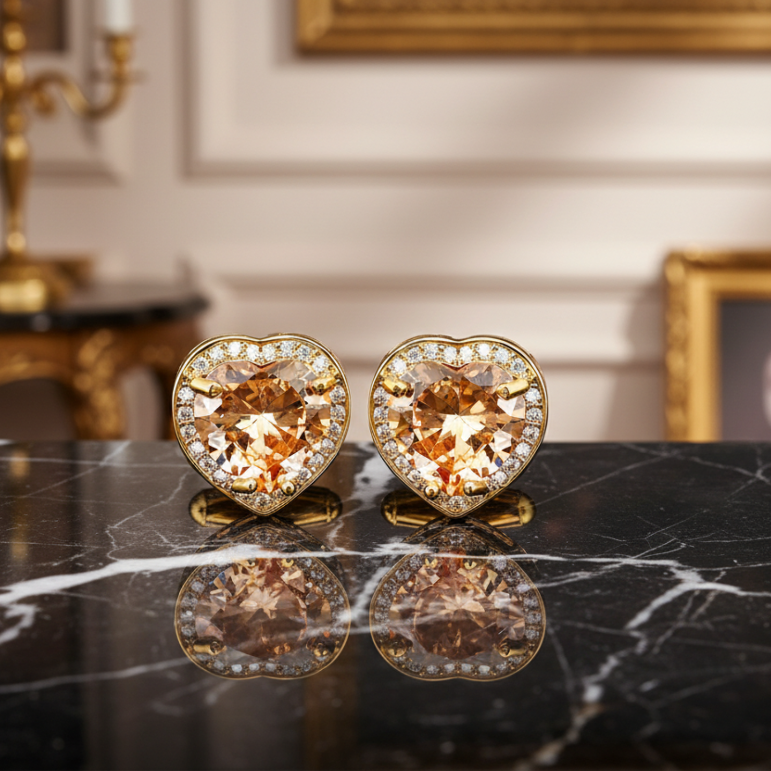 Amber Heart Cufflinks