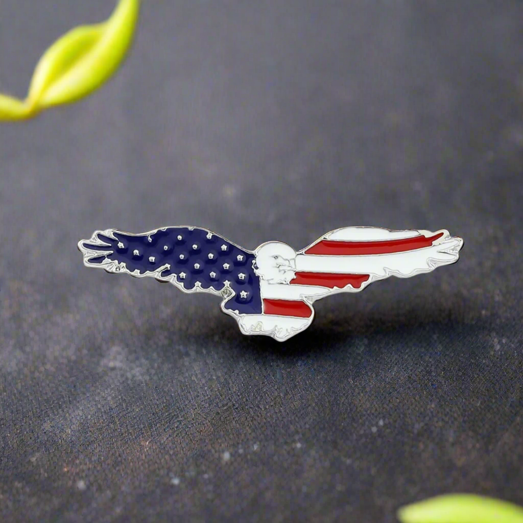Red, White, Blue Eagle Lapel Pin