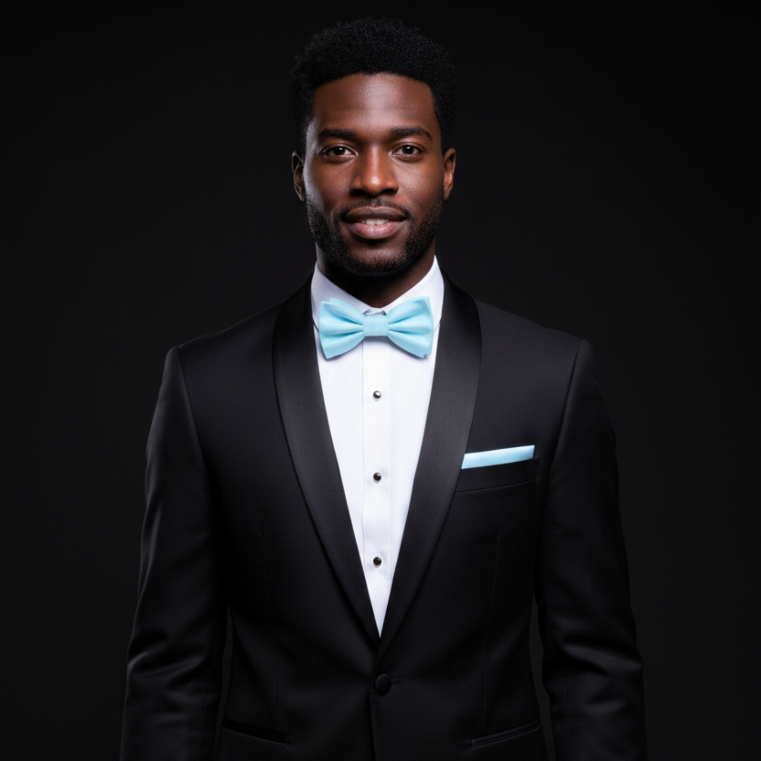 Arctic Blue Bow Tie and Pocket Square