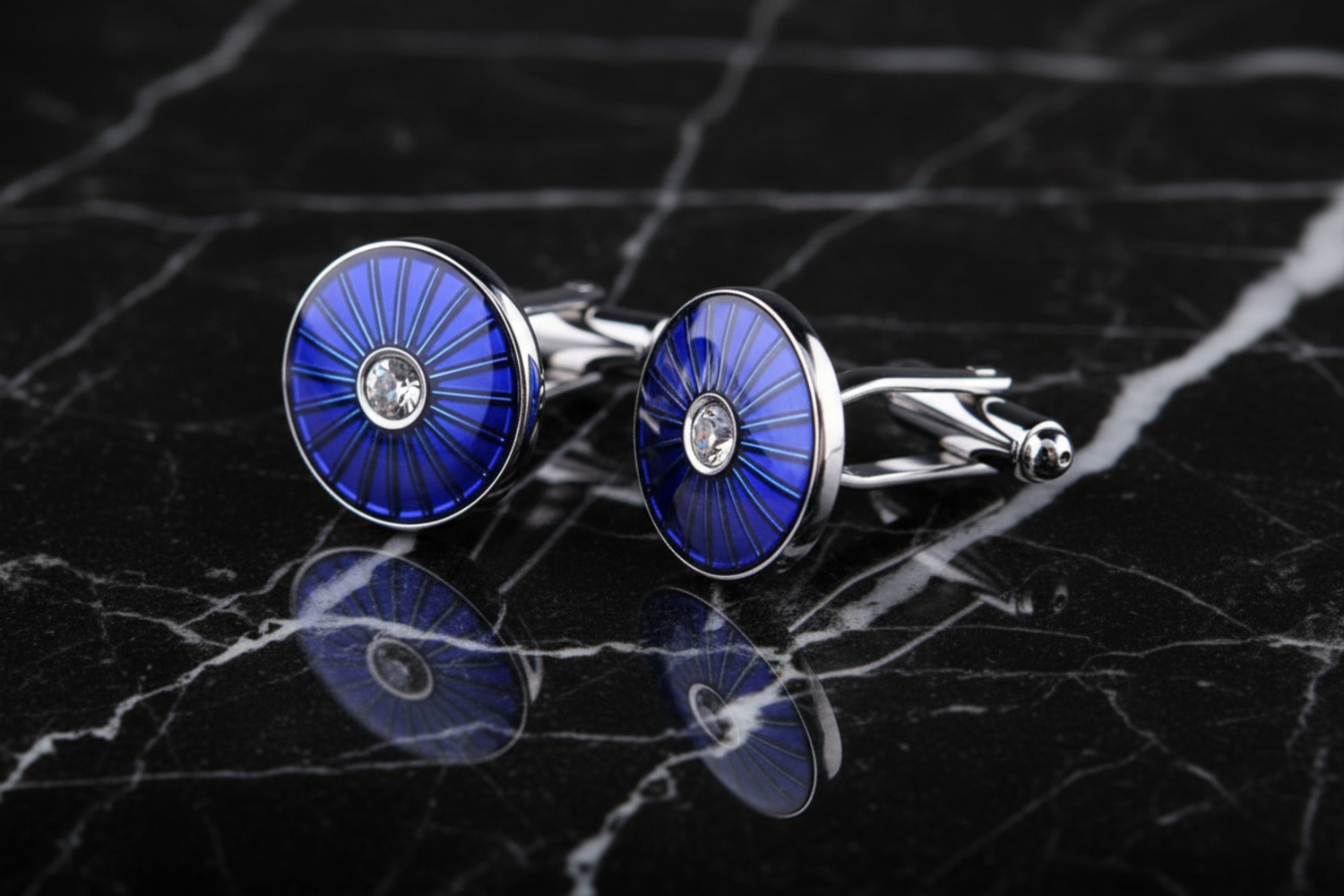 Blue Circle Cufflinks