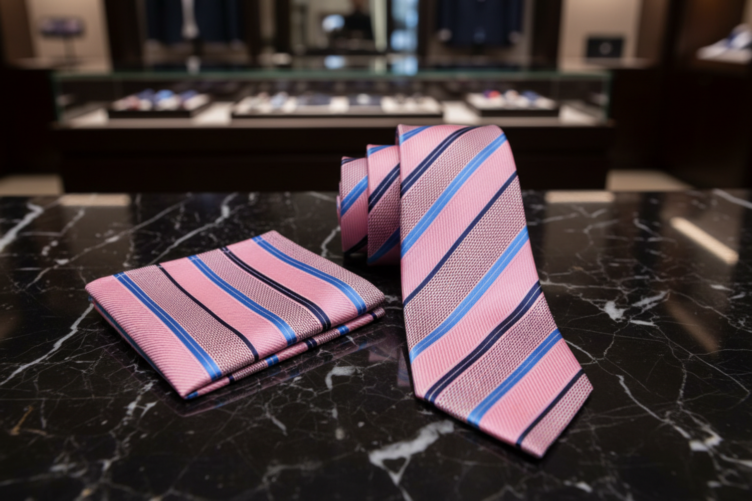 Alt Belvedere Stripe Thin Necktie and Square