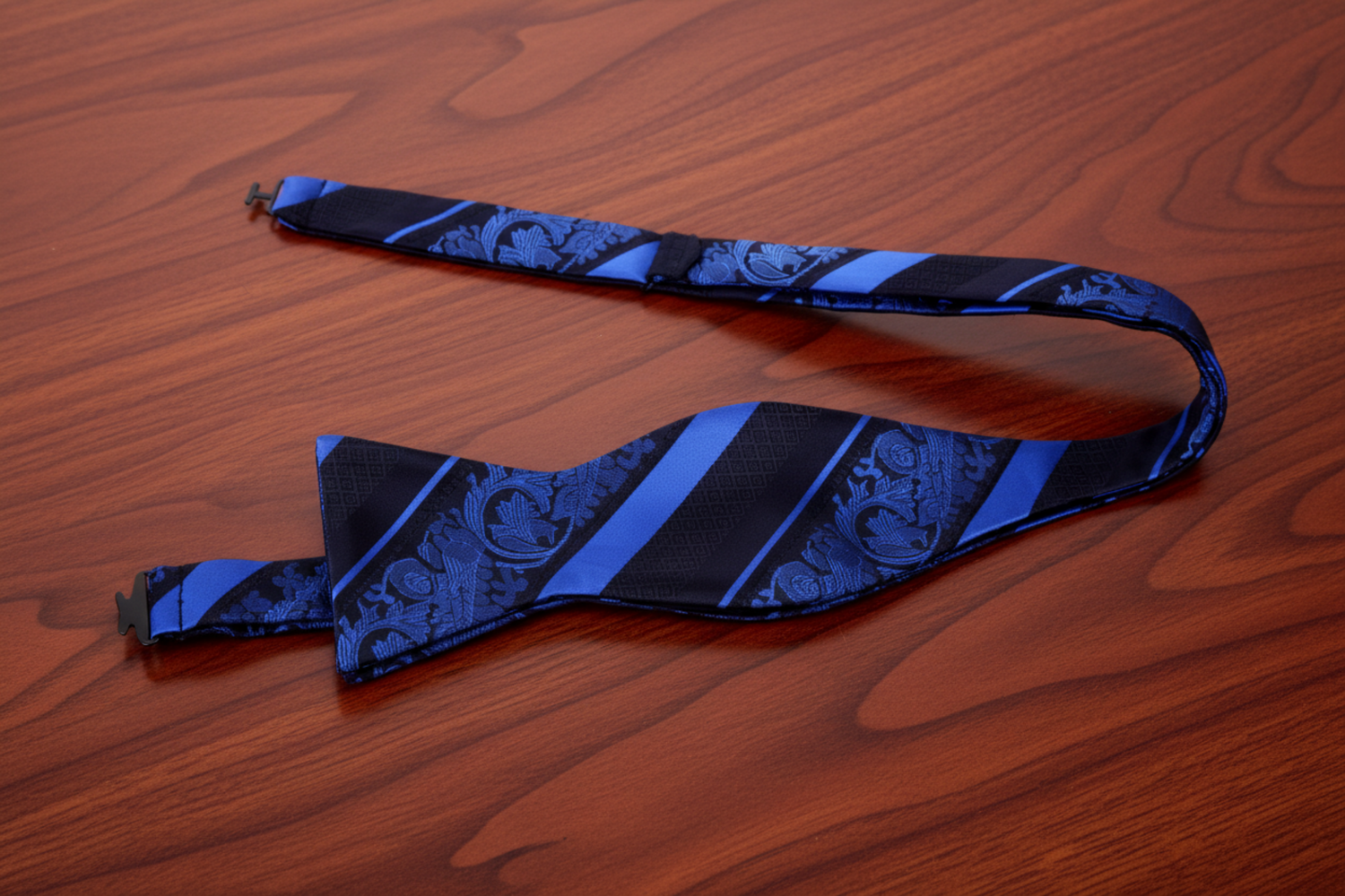 Black, Blue Cadenza Self Tie Bow Tie