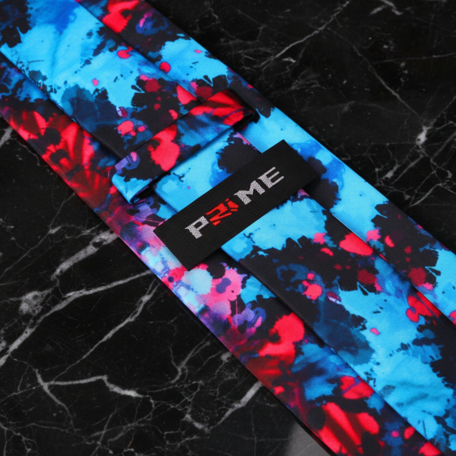 Black Blue and Red Abstract ink Blot Necktie Keep