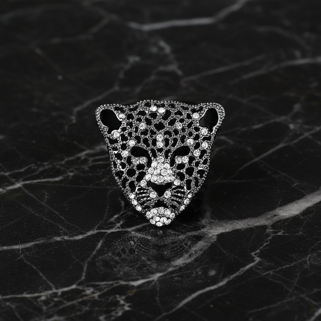 Black Cheetah Brooch