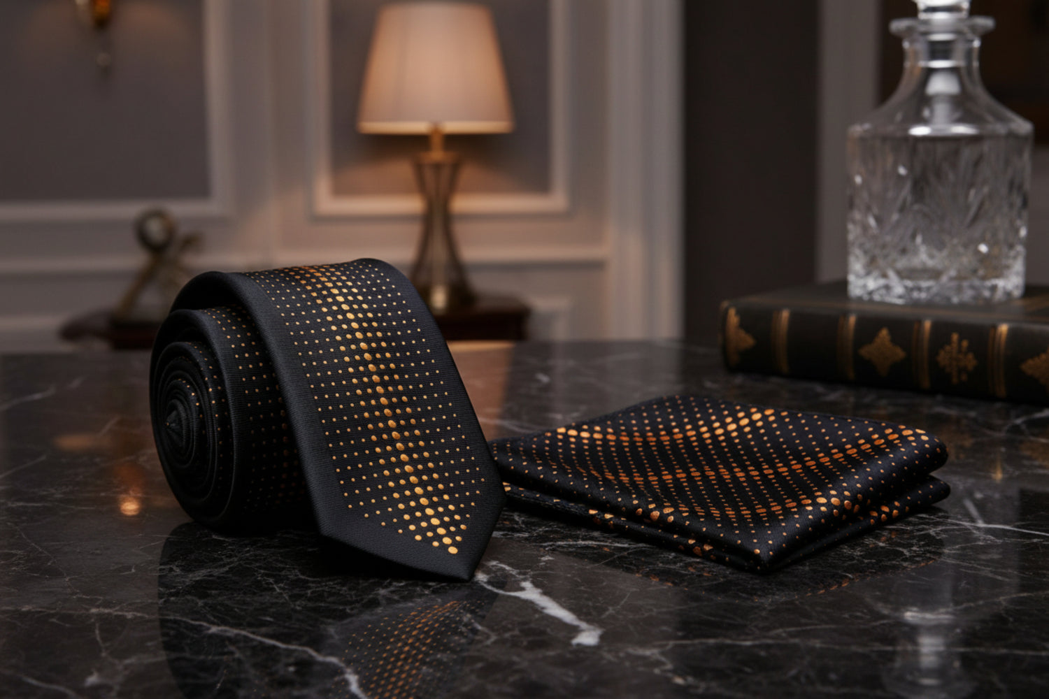 Dotted Necktie Collection | Black & Blue Options with Refined Contrast