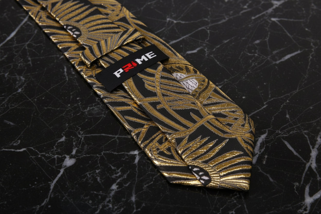 Black, Gold, Grey Abstract Necktie Keep