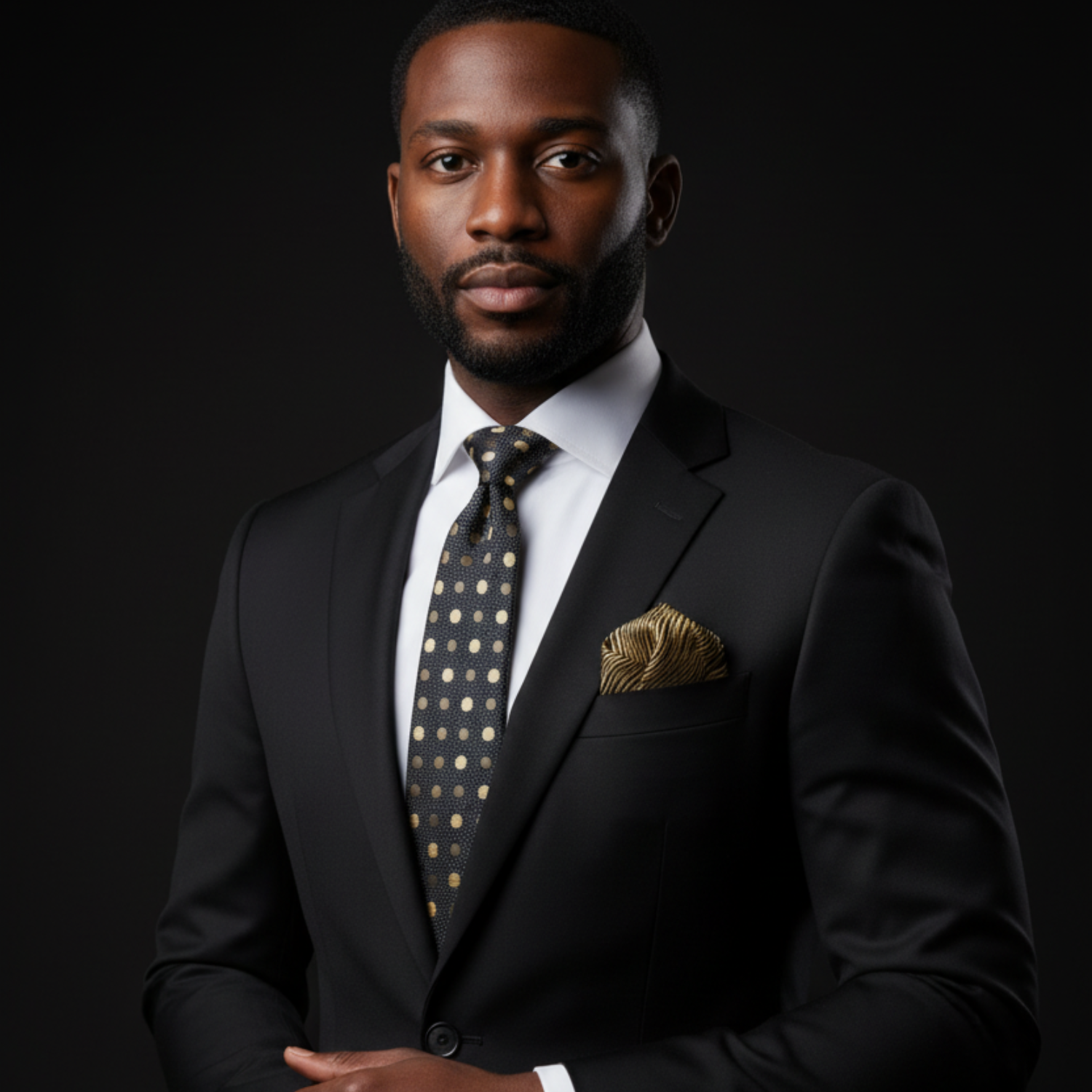 Black & Gold Polka Dot Tie | Classic Statement Necktie