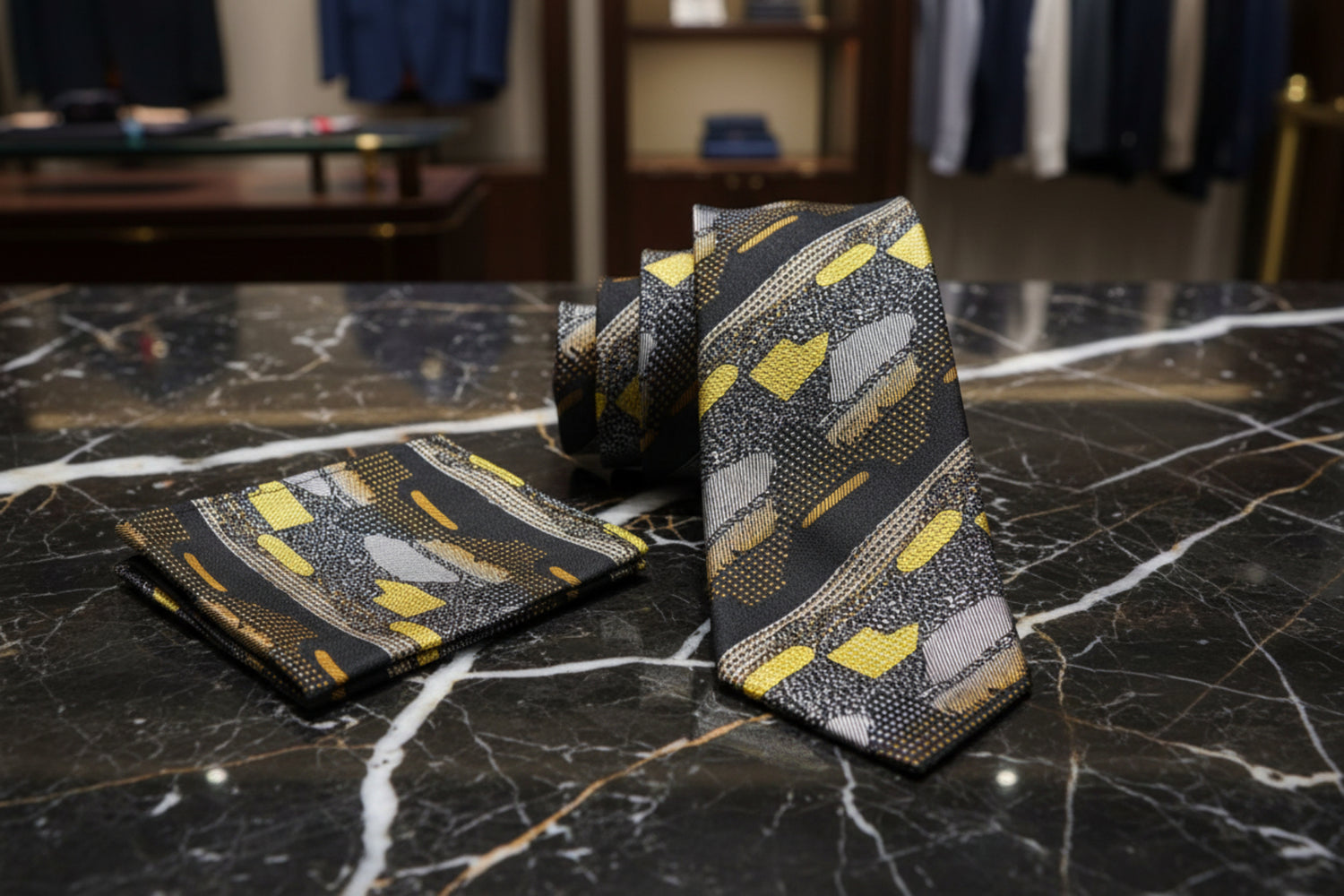 Alt Main Gold Black Tie and Square