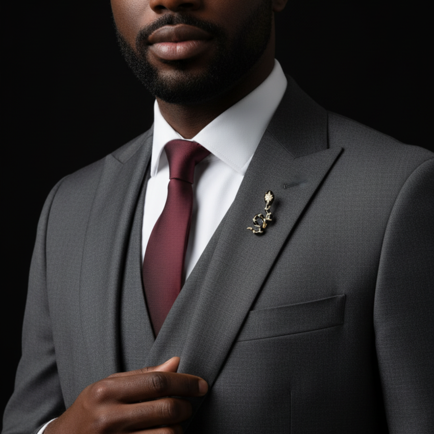 Gemstone Snake Lapel Pin | Teal, Black, or White Statement Accessory