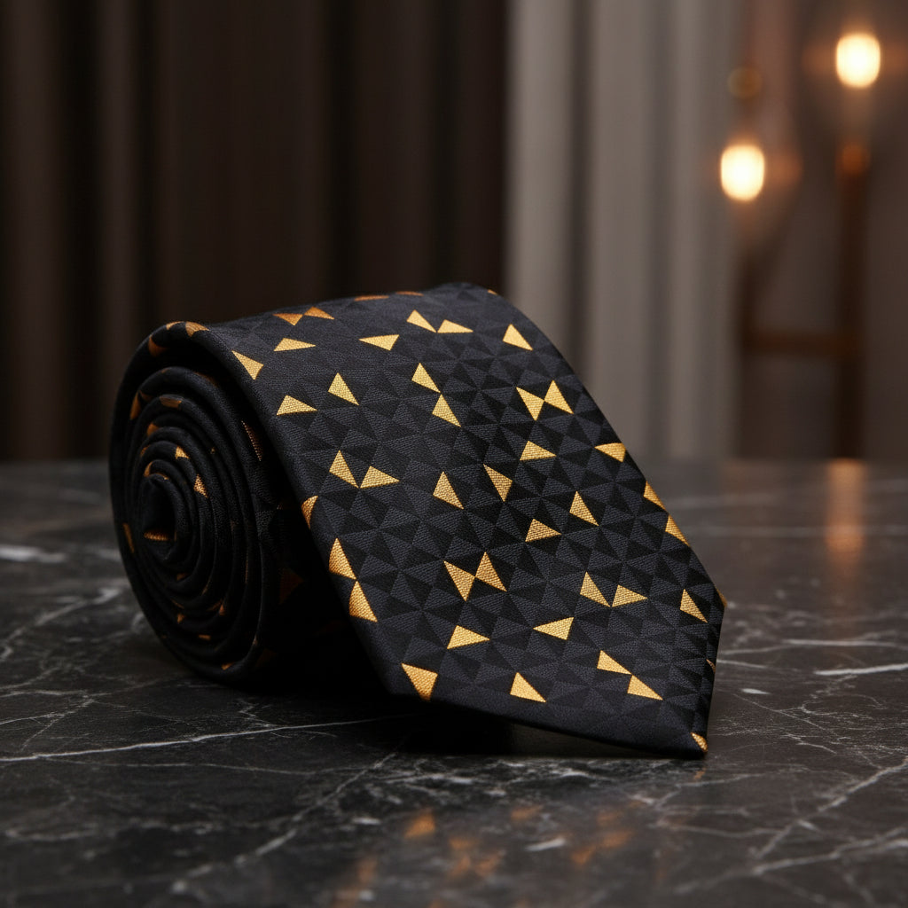 Black Golden Orange Triangles  