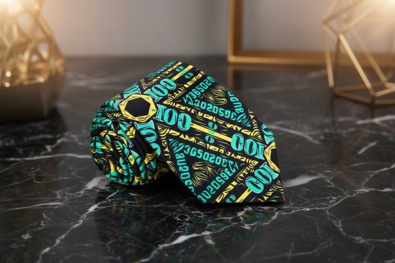 2: Black Green Yellow Hundreds Necktie