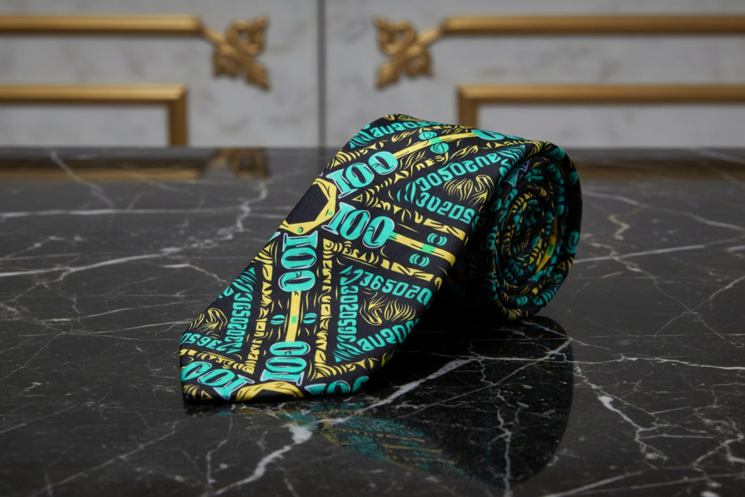 Black Green Yellow Hundreds Necktie