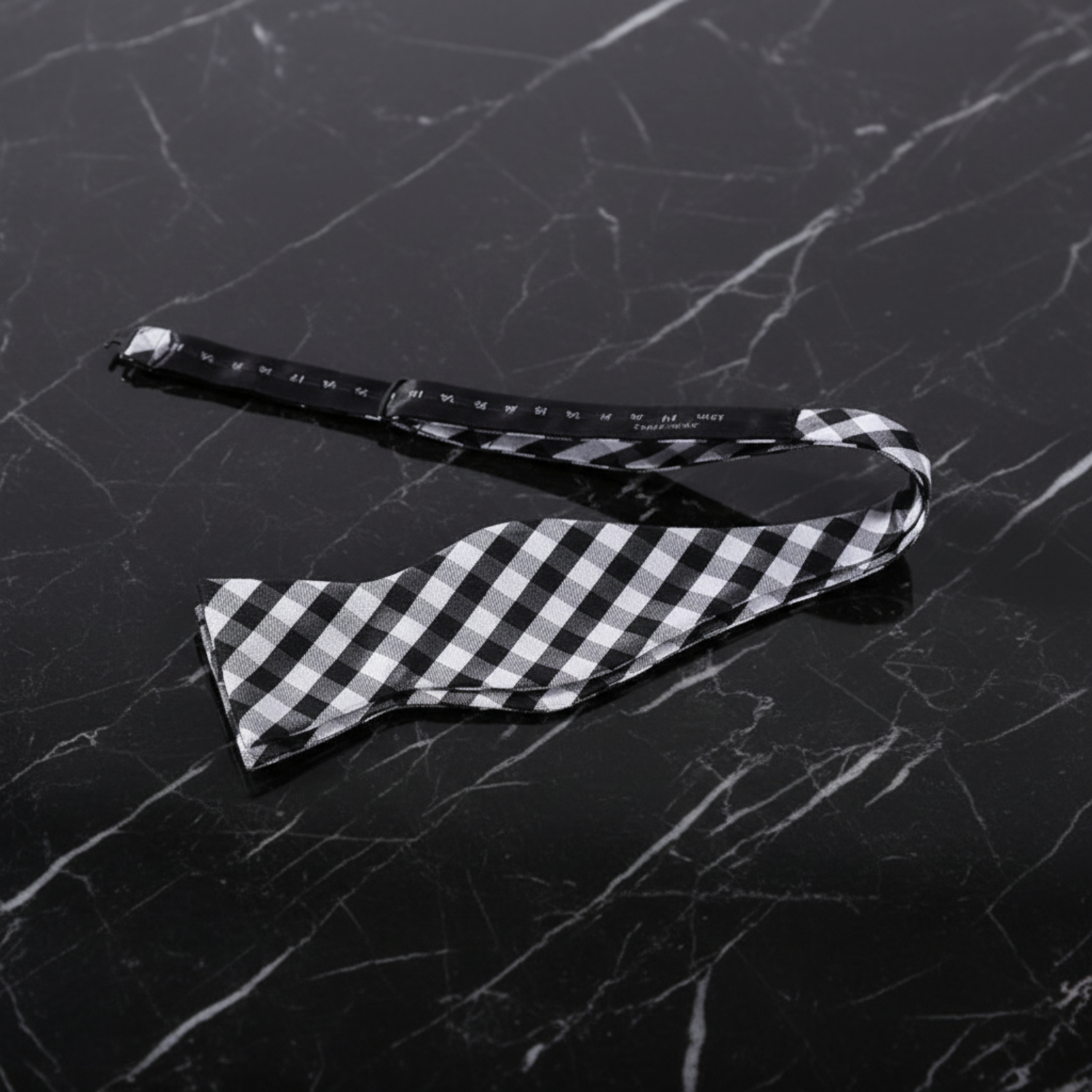 Black Grey Check Self Tie 