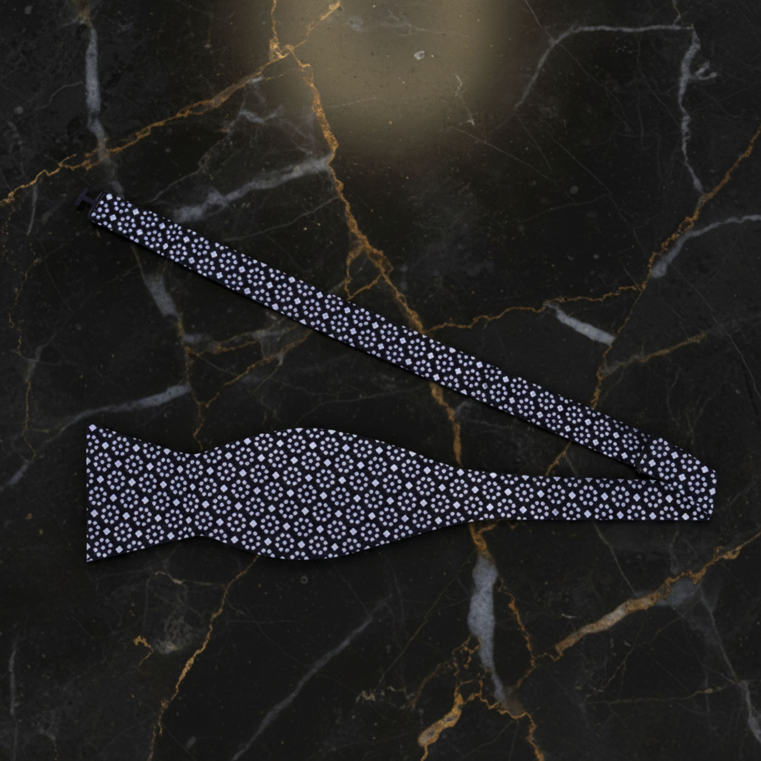 Black Grey Circles Cluster Big Bang Bow Tie Self Tie