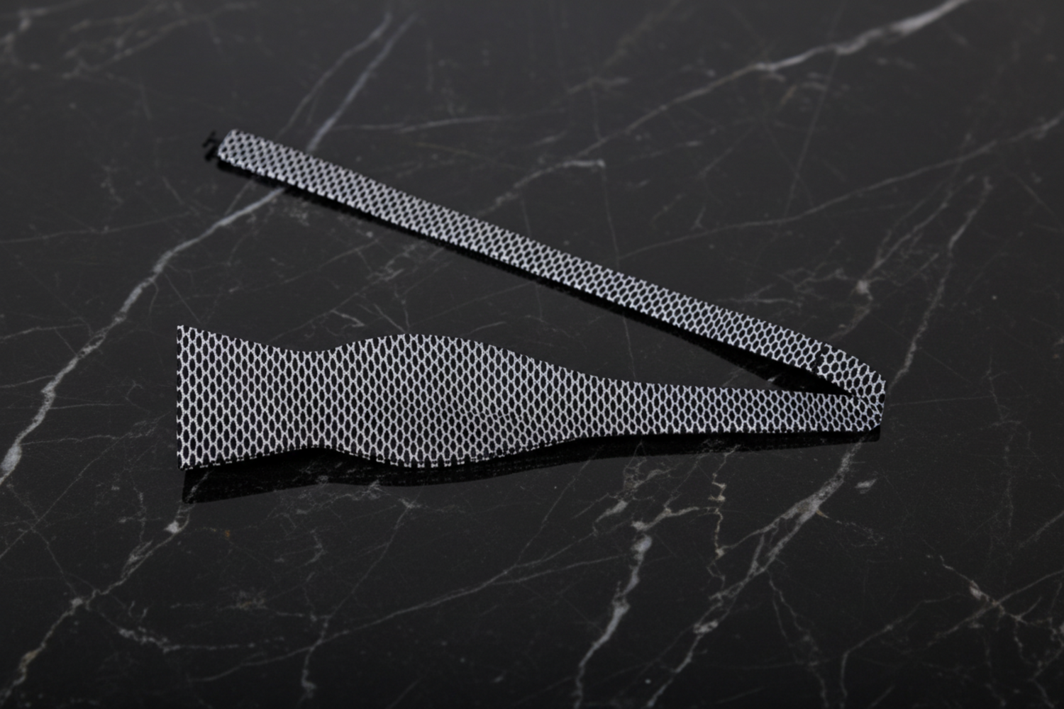 Black Grey Viper Bow Tie Self Tie