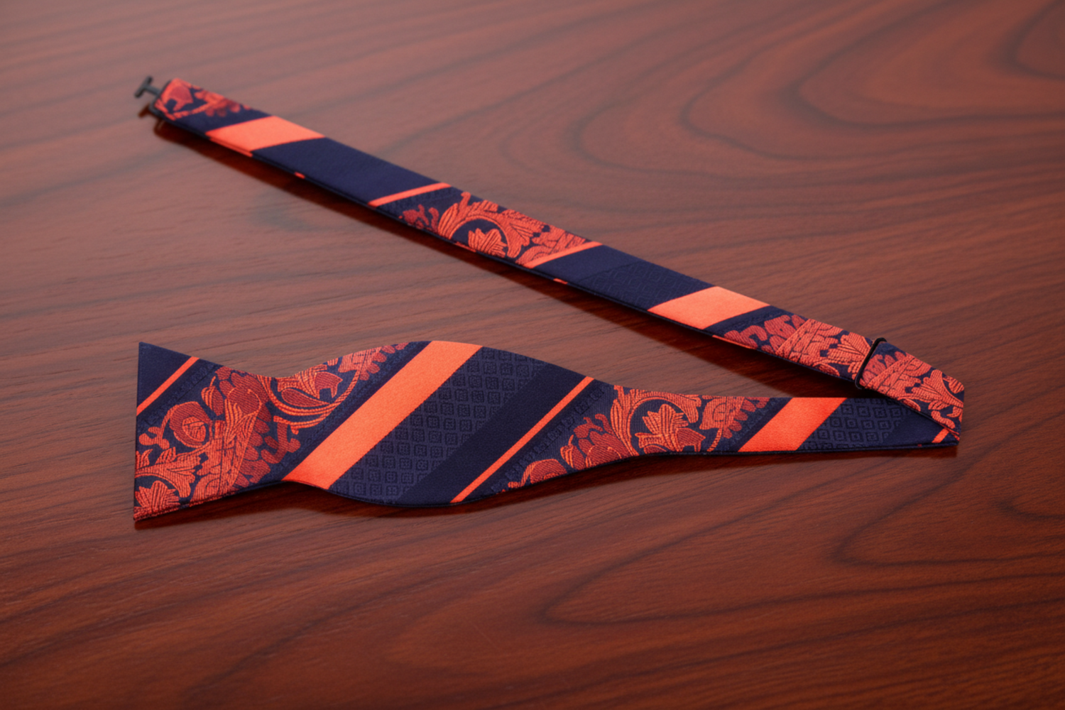 Orange Black Cadenza Self Tie Bow Tie