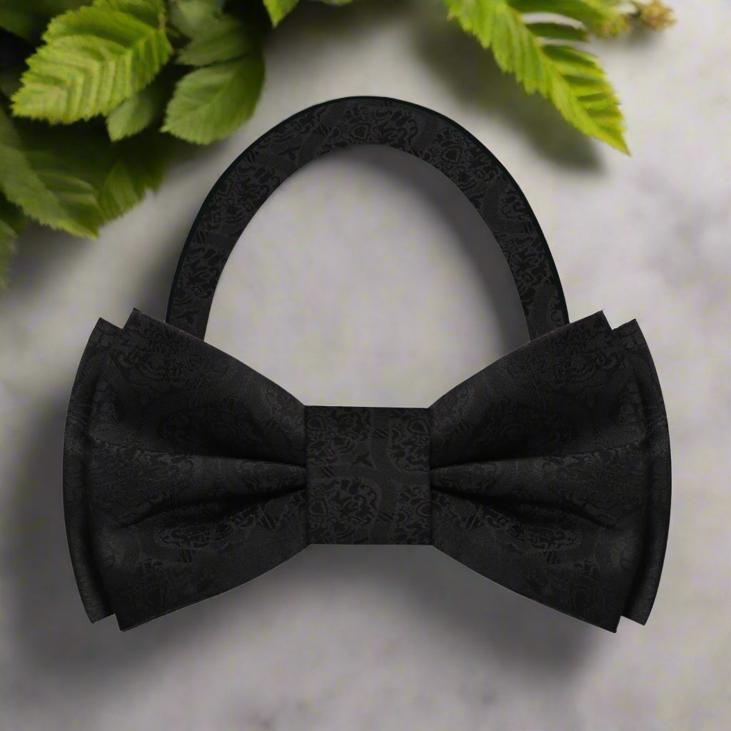 Black Painted Desert bow Tie Pre Tied
