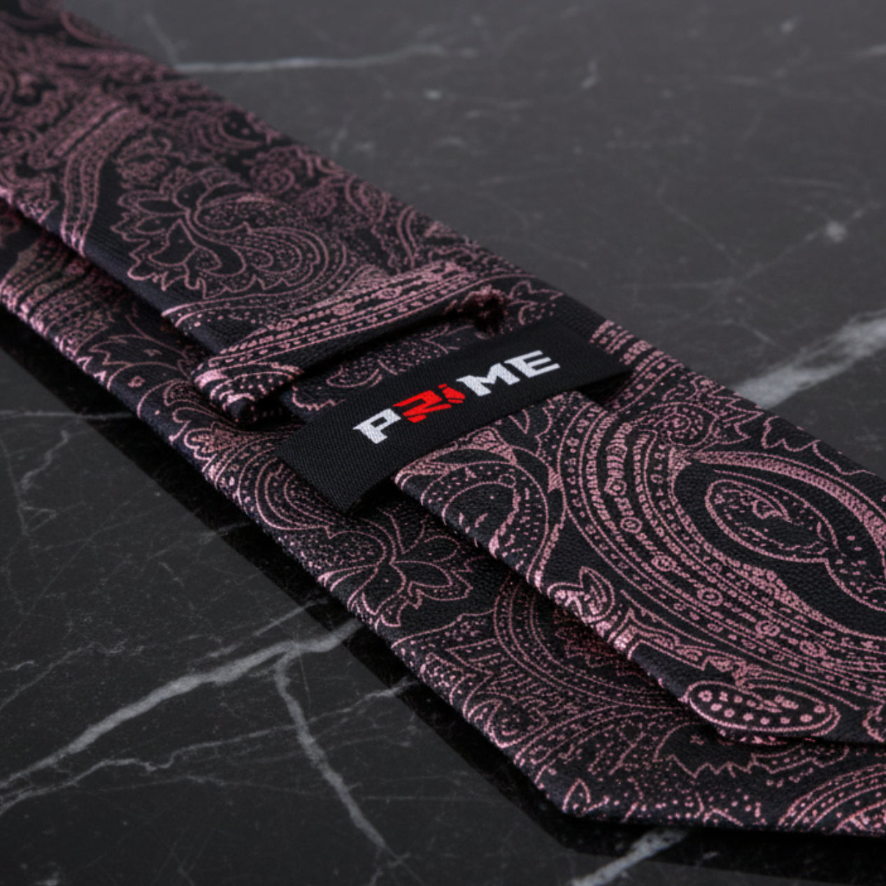 Black and Rose Pink Gold Necktie