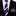 Black Purple Light Grey Thin Tie and Accenting Square