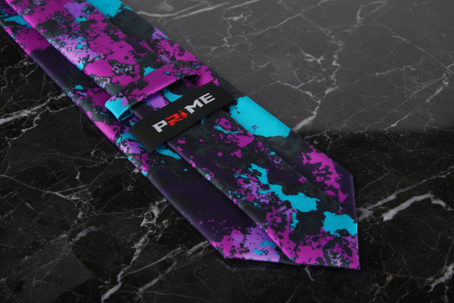 Light Blue, Purple Ink Blot Necktie Keep