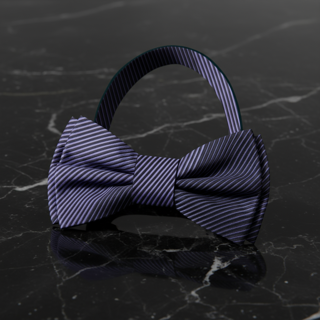 Black Purple Pre Tied Bow Tie
