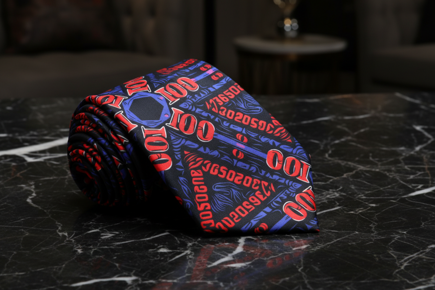 Red, Blue Hundreds Tie