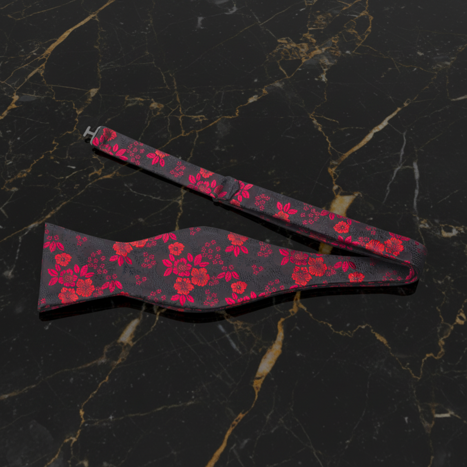 Black, Red Self Tie Bow Tie
