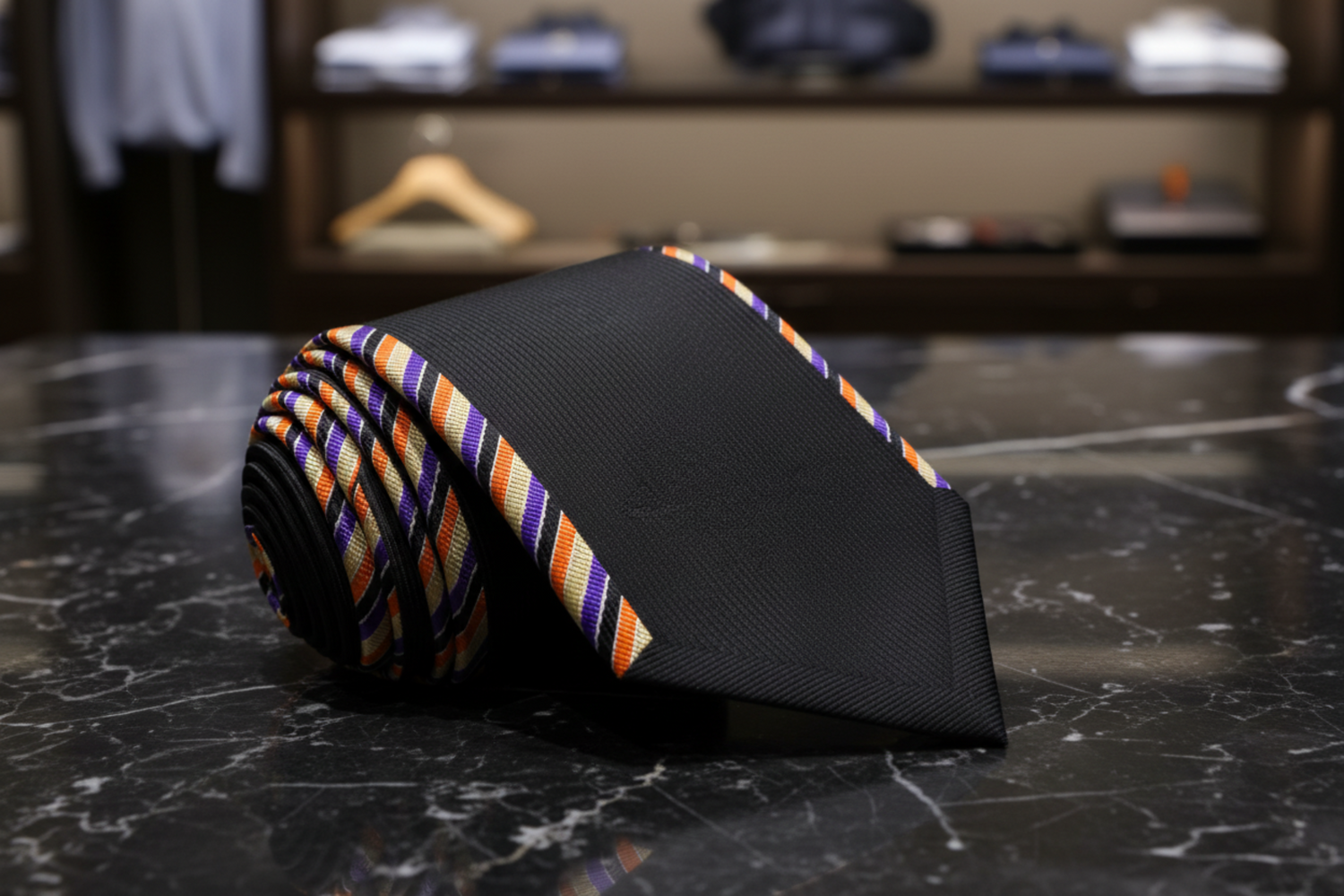 Black Tie with Colorful Edge