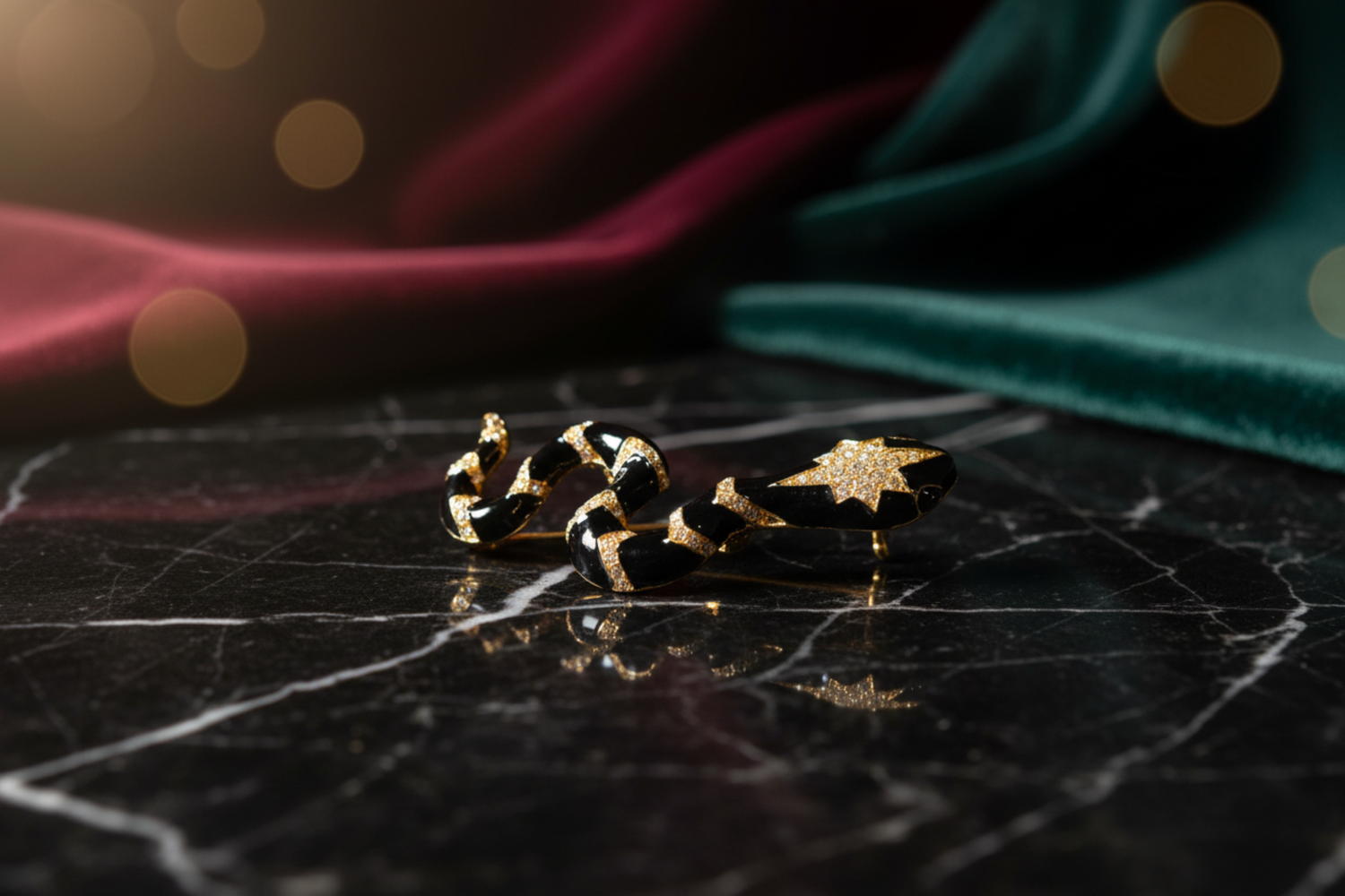 a black snake lapel pin