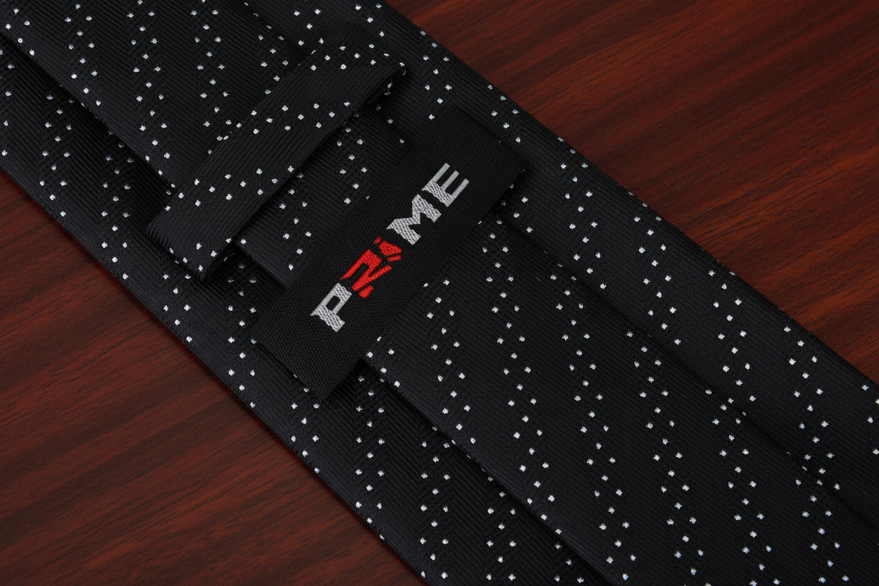Black with White Dot Necktie Keep