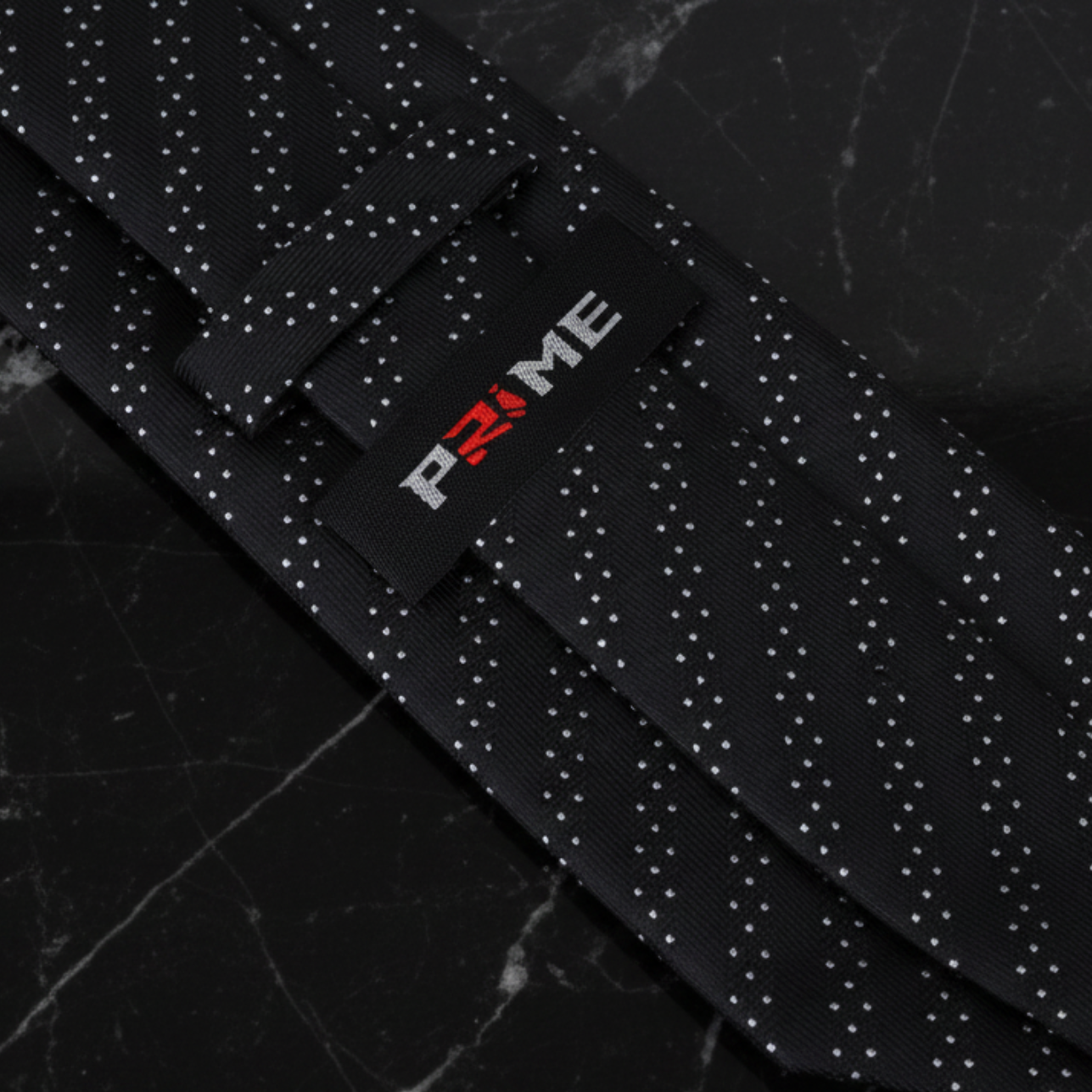 Black Silver Micro Dot Stripe Necktie