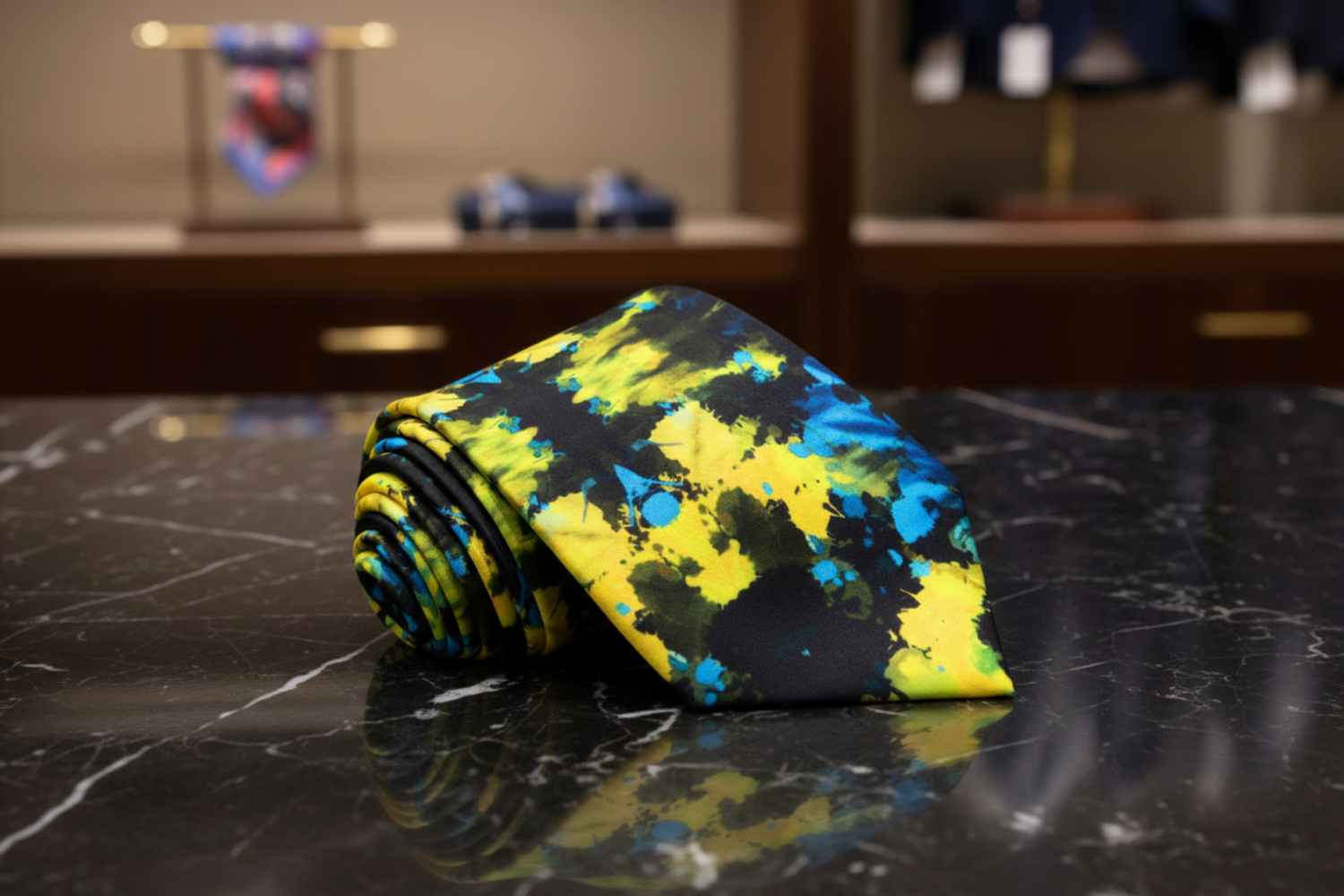 Premium Yellow Abstract Tie 