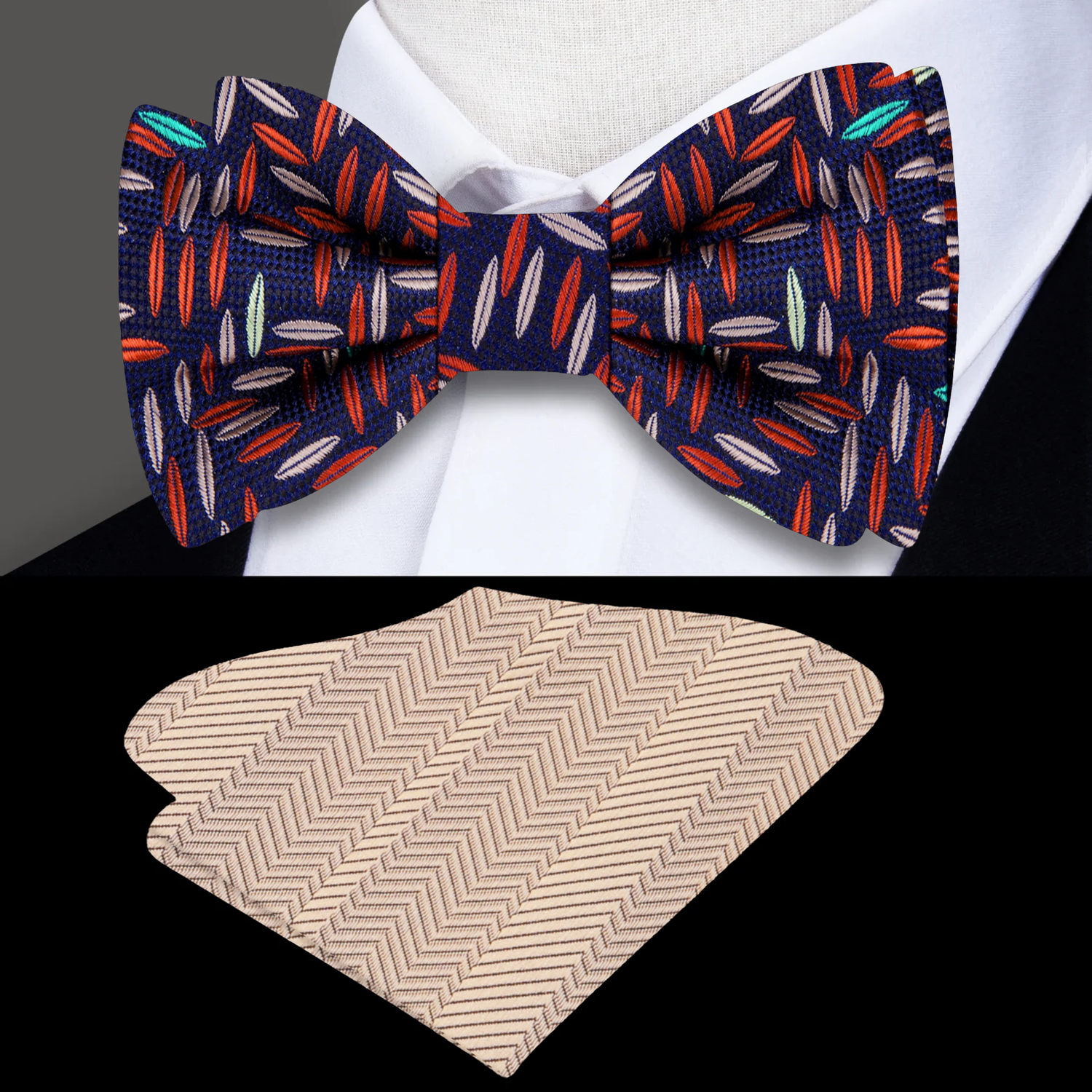 Blackened Blue, Red Rice Bow Tie and Accenting Squart