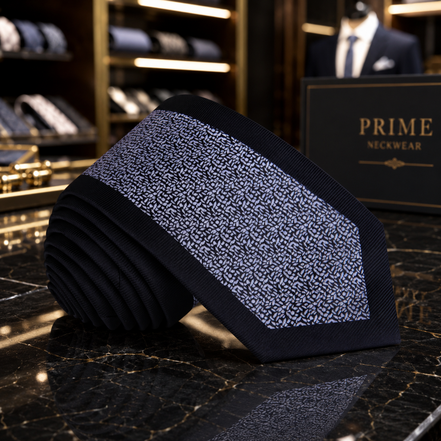 grey black tie
