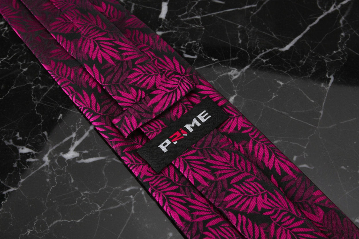a pink red leaves necktie