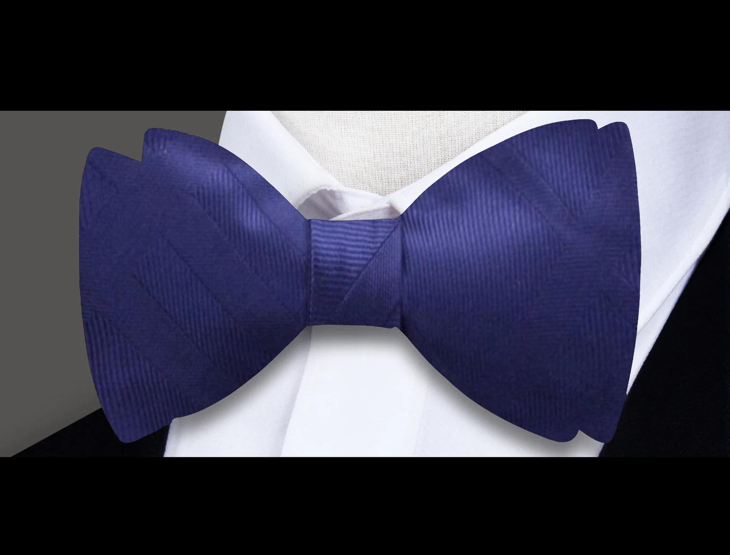 Dark blue single bow tie