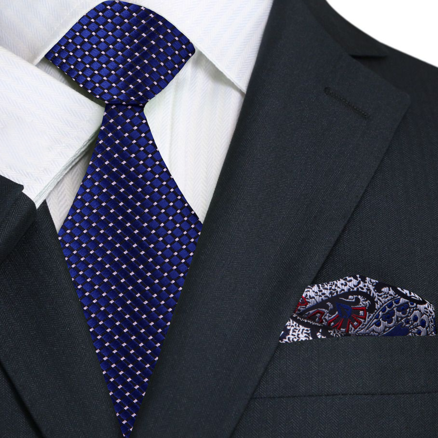 Blue Necktie and Accenting Square