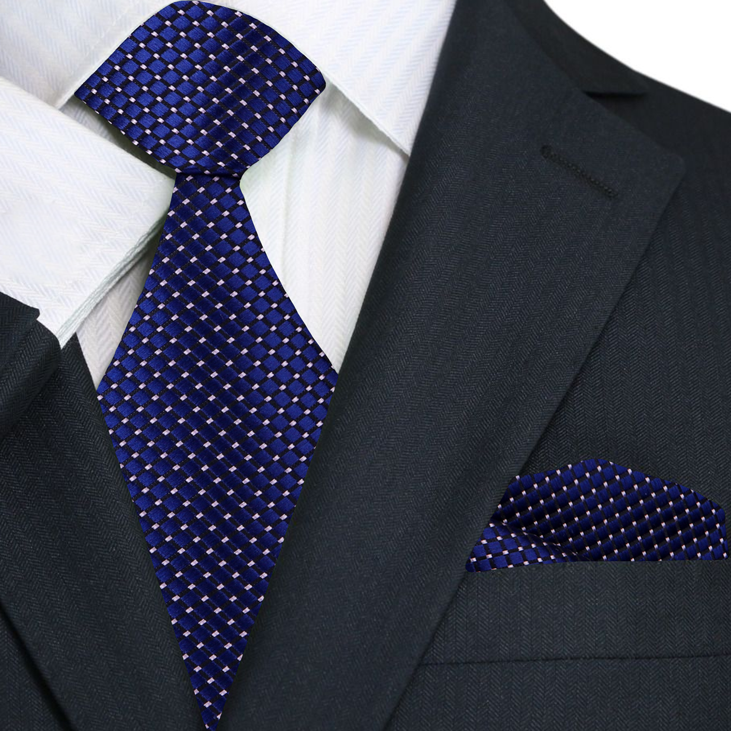 Premium: Blue Necktie and Square