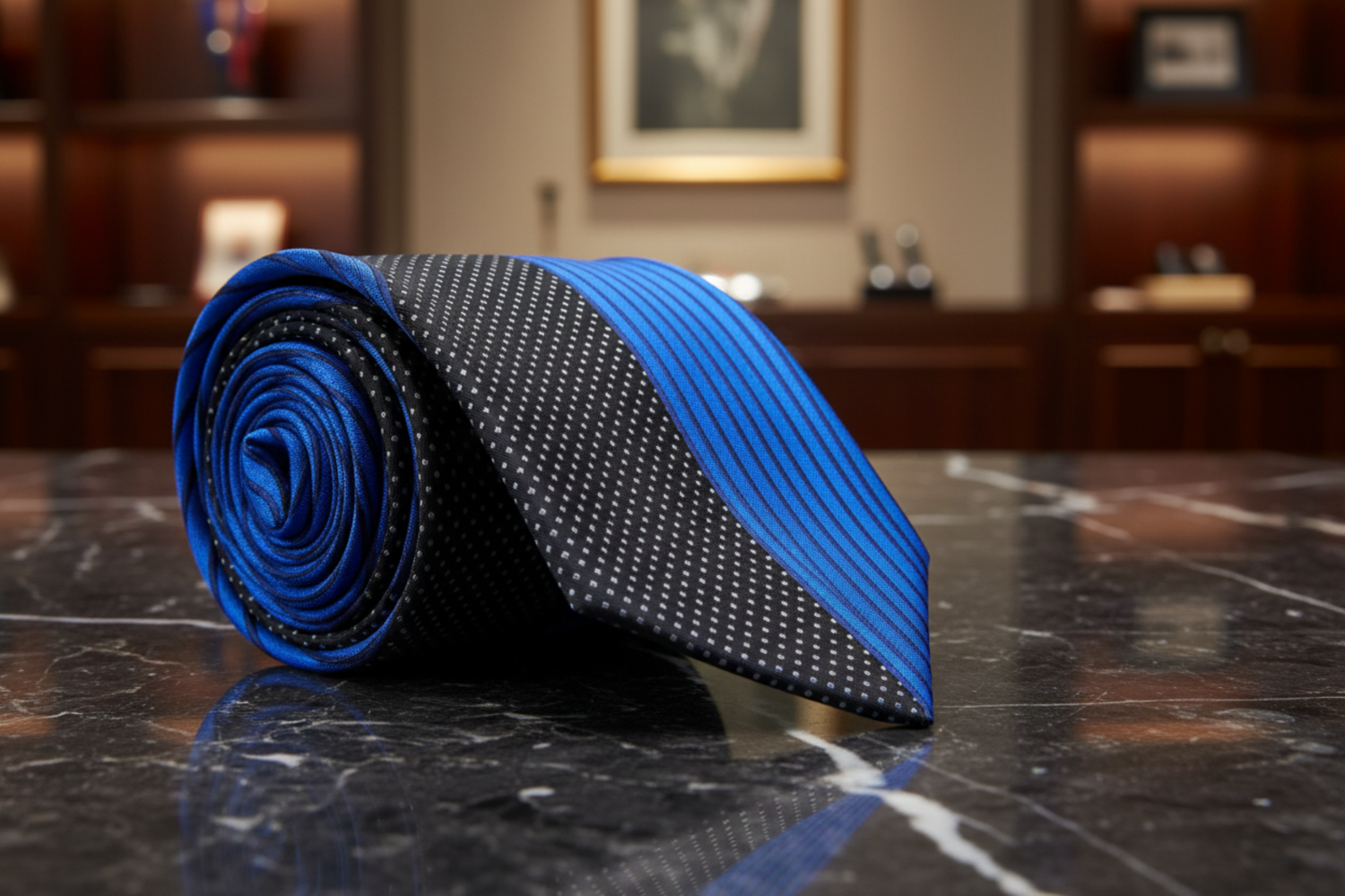 Blue, Black United Tie  