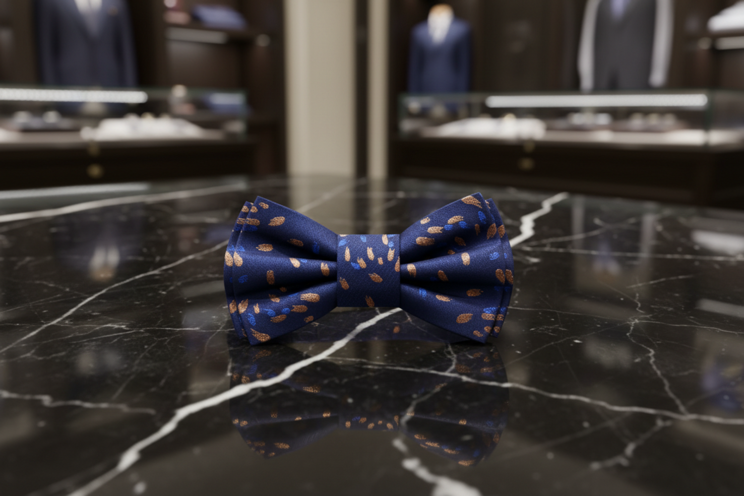Blue Brown Comets Bow Tie Pre Tied