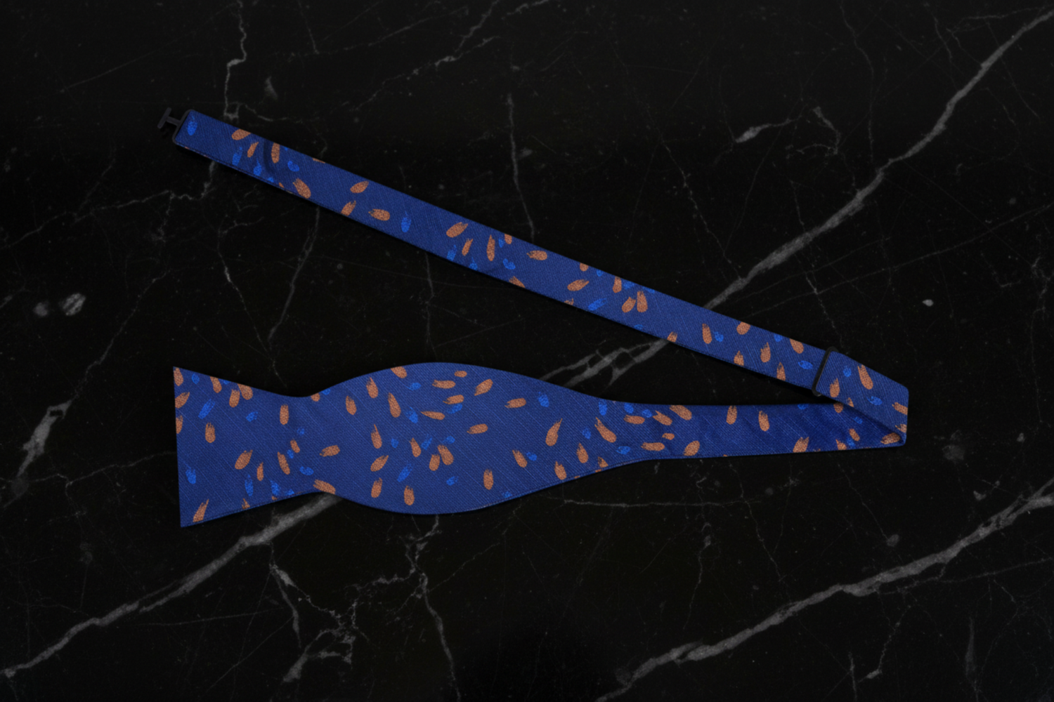 Blue Brown Self Tie Bow Tie