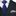Blue with Brown Comets Necktie and Accenting Square