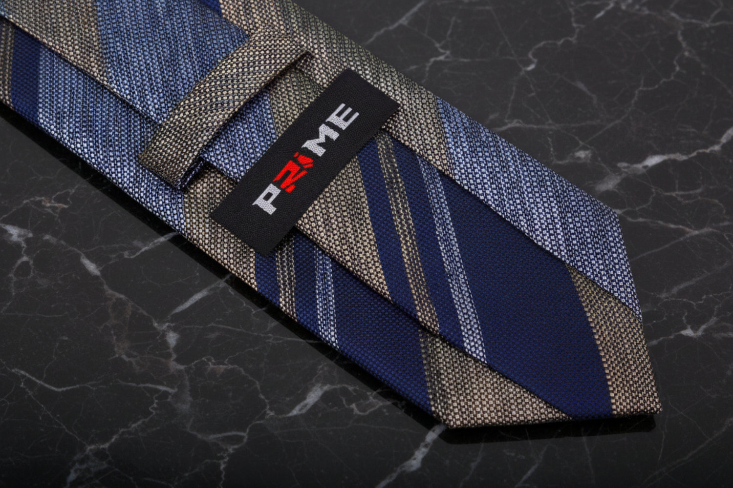 Blue, Brown, Grey Stripes Necktie Keep