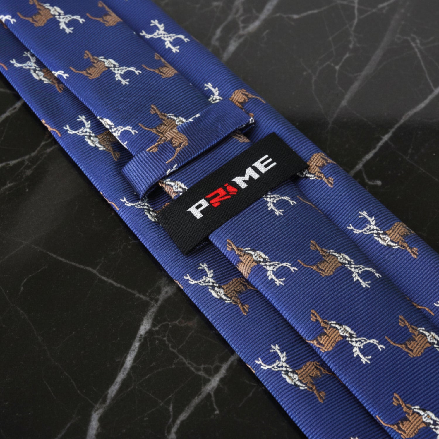 Blue, Brown Antlered Deer Tie Keep